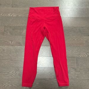 Lululemon Align High Rise Pant 25” Size 8 in red
